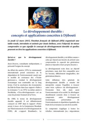 Le développement durable : concepts et applications concrètes à Djibouti