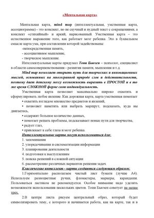 ментальная карта .
