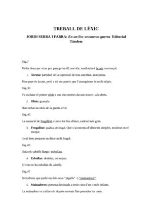 Treball De Lèxic