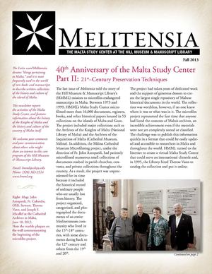 Melitensia Fall 2013