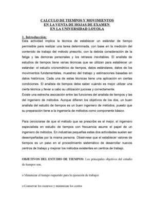 Estudio del Tiempo Estandar