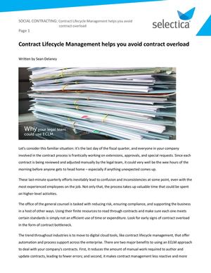 Avoid contract overload Contract Lifecycle Management | Selectica