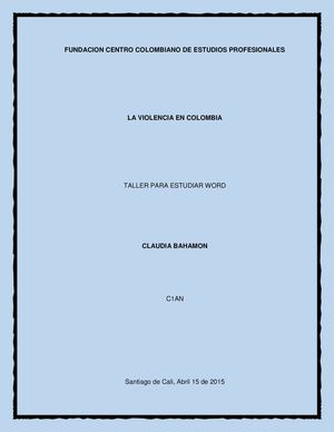 La Violencia En Colombia (Claudia Bahamon C1an)