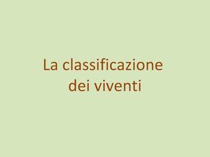 La Classificazione