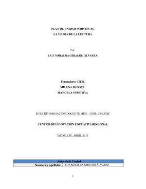 Formato Plan De Unidad Didáctica N° 1