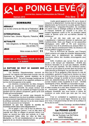 Le Poing Levé Mai Juin 2015