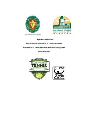 Tennis Hall Of Fame - 2014 Internship Work Examples
