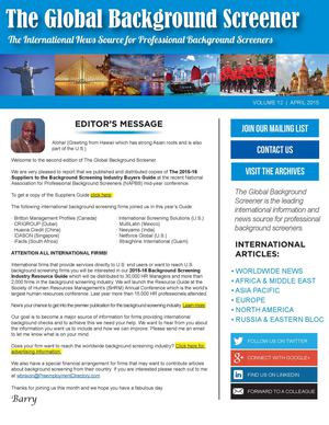 Global Background Screener April 2015