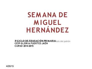 Vida De Miguel Hernández