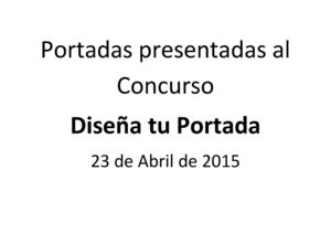 Portadas Del Concurso Diseña Tu Portada