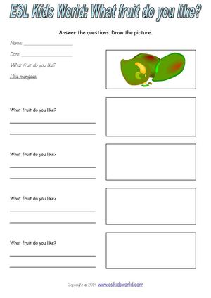 Fruit Picture Worksheet