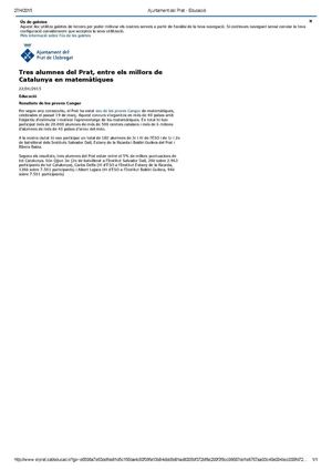 El Prat Web 20150422 Tres Alumnes Del Prat Entre Els Millors De Catalunya En Matematiques