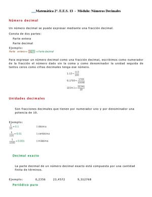 Matemática 2 Teoria De Decimales