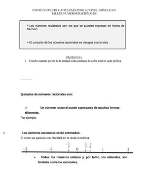 Problemas con Números  Racionales