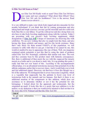 Do Not Buy Elite Test 360 Shocking Side Effects!!