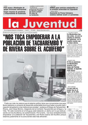 “NOS TOCA EMPODERAR A LA POBLACIÓN DE TACUAREMBÓ Y DE RIVERA SOBRE EL ACUÍFERO”