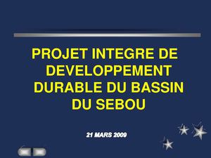 Projet Integre De Developpement Durable Du Bassin Du Sebou