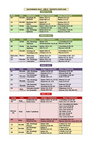 Leccionario  2015