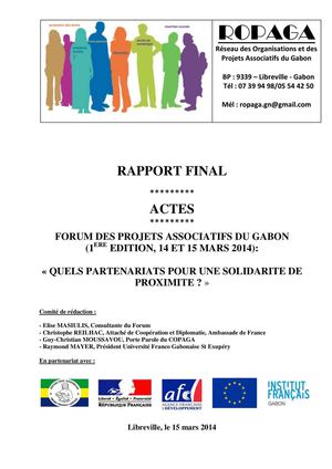Gabon Rapport Actes Du Forum Osc 2014