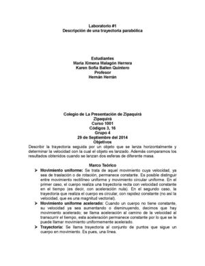 Descripción: Trayectoria Parabolica