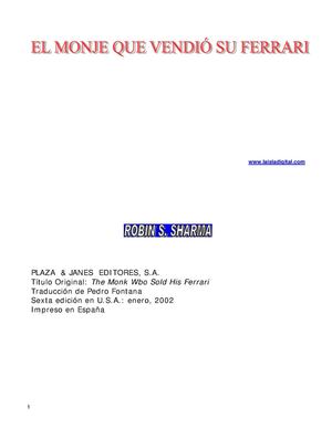 El Monje Que Vendio Su Ferrari