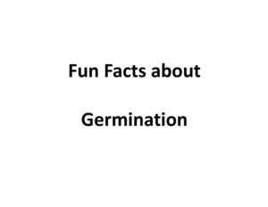 Fun Facts About Germination