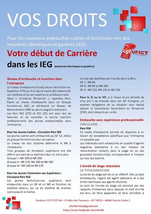 Vos Droits Debut De Carriere Ieg Ufict 44