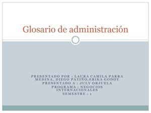 Glosario De Administración