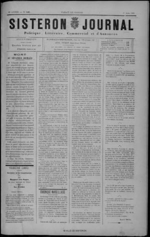 Le Sisteron Journal du 01/06/1895