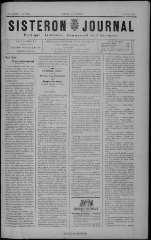 Le Sisteron Journal du 29/06/1895