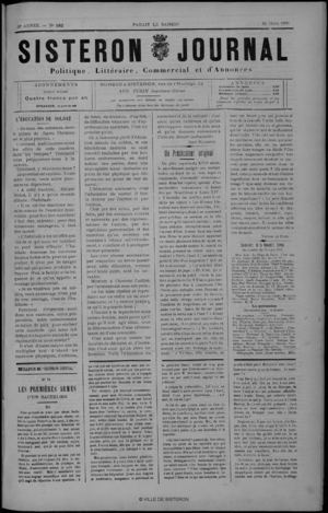 Le Sisteron Journal du 21/03/1896
