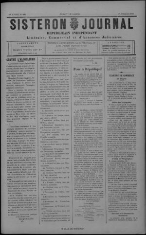 Le Sisteron Journal du 01/12/1900