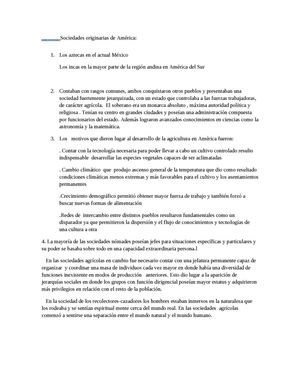 Sociedades Originarias De America