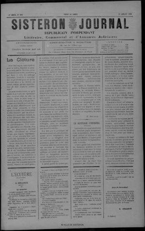 Le Sisteron Journal du 11/07/1903