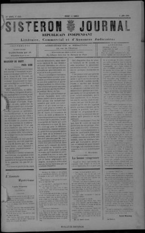 Le Sisteron Journal du 04/06/1904
