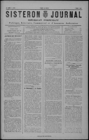 Le Sisteron Journal du 07/03/1908