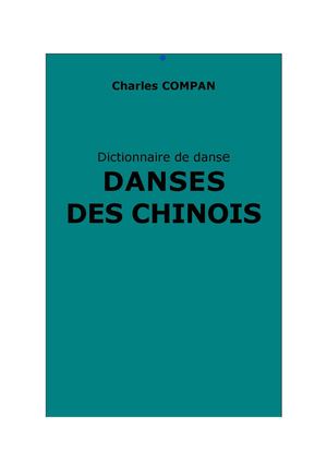 Compan, Charles Danses des Chinois. Un article du Dictionnaire de danse.chinois