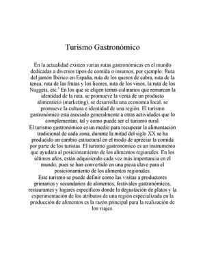 Turismo Gastronómico