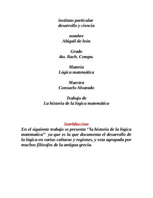 La Historia de la Logica Matematica