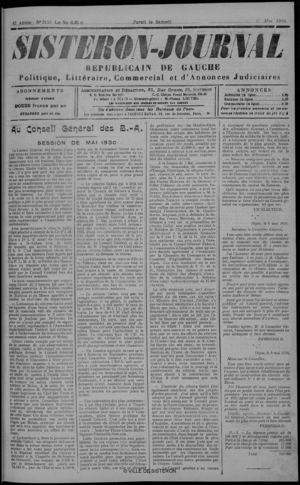 Le Sisteron Journal du 17/05/1930