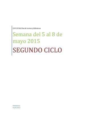 Semana Del 5 Al 8 De Mayo 2015 Segundo Ciclo