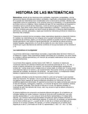 Historia De Las Matematicas