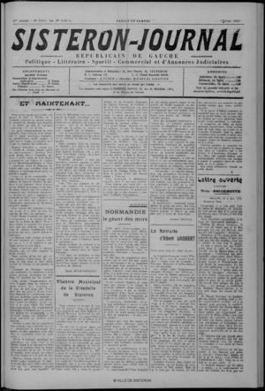 Le Sisteron Journal du 08/06/1935