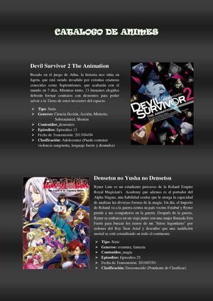Catalogo De Animes