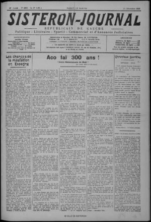 Le Sisteron Journal du 19/12/1936