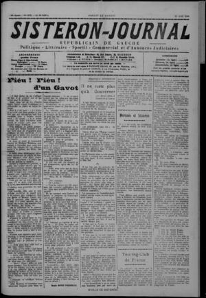 Le Sisteron Journal du 23/04/1938