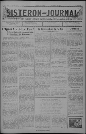 Le Sisteron Journal du 11/05/1946