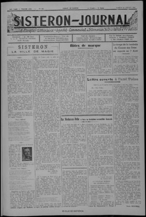 Le Sisteron Journal du 23/07/1949