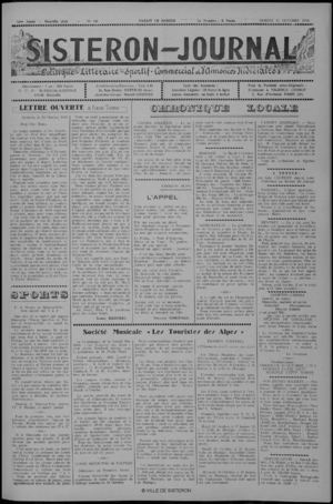 Le Sisteron Journal du 15/10/1949