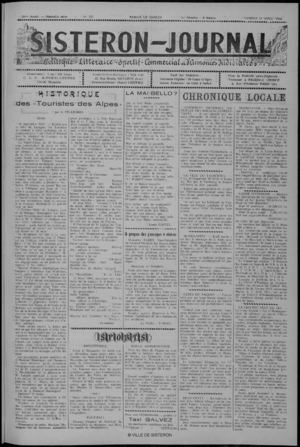 Le Sisteron Journal du 15/04/1950